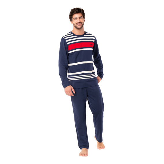 Pijama Largo Hombre Algodón Invierno Top C2