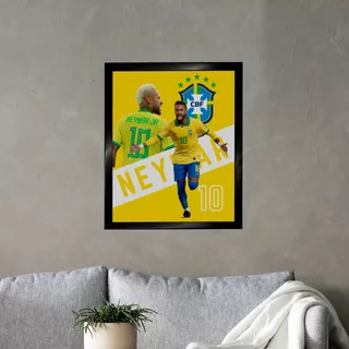 Cuadro Decorativo Con Marco Neymar Futbol 55 X 45 Cm