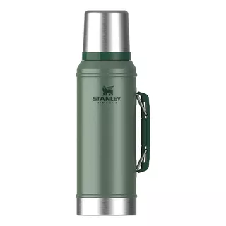 Termo Mate Stanley Classic 950 Ml Con Asa Y Tapon Cebador Verde