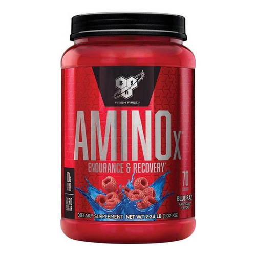 Suplemento en polvo BSN  AMINOx aminoácidos sabor blue raspberry en pote de 1kg