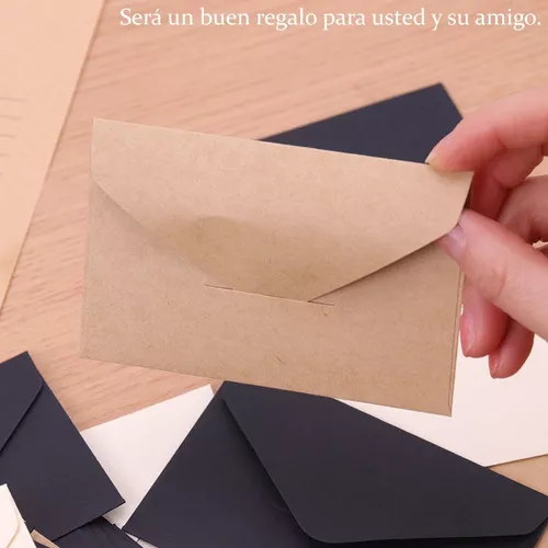 Sobres para tarjetas de regalo, mini sobres de papel kraft marrón para  pequeñas tarjetas de regalo, invitaciones, notas comerciales, pequeñas  tarjetas