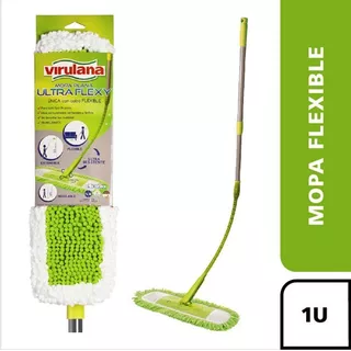 Mopa Plana Virulana Microfibra Ultra Flexy Con Cabo Flexible Extensible