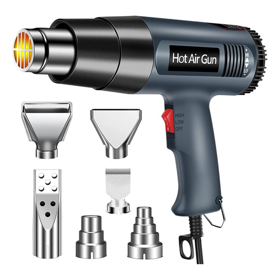 Pistola De Calor De 2000w Temperatura Regulable 6 Boquillas