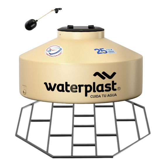 Tanque Chato Tricapa Waterplast 1000l + Base + Flotante