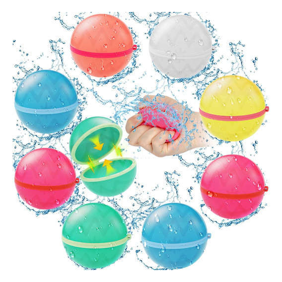 8pcs Globos De Agua Magnetismo Juguete Reutilizable Alberca