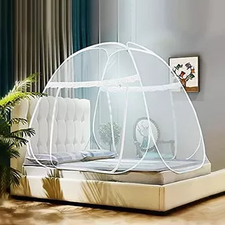 Mosquiteiro  Cama King Tenda Dobrável 200x200 Cm Portátil