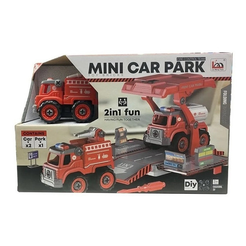 Set De Vehiculos Para Armar Mini Car Park Premium Personaje Rojo