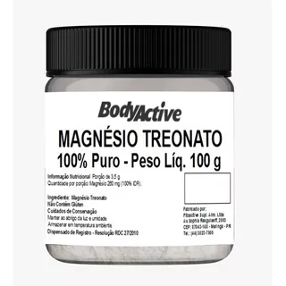 Magnésio Treonato 100% Puro Refil Bodyactive 100 G