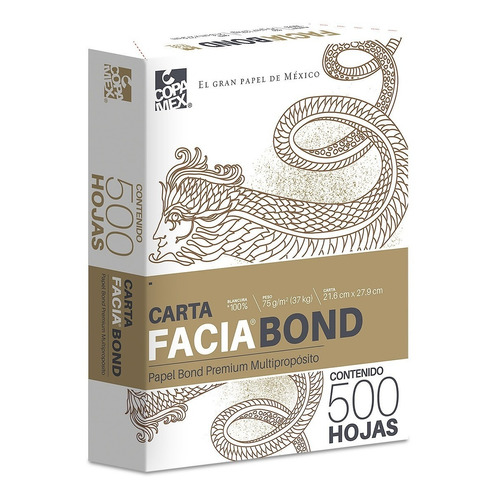 Papel Facia Bond Blanco Carta - 1 Paquete Con 500 Hojas
