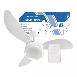 Ventilador De Teto Ventisol Fênix Branco Com 3 Pás De  Plástico, 96 cm De Diâmetro 220 v