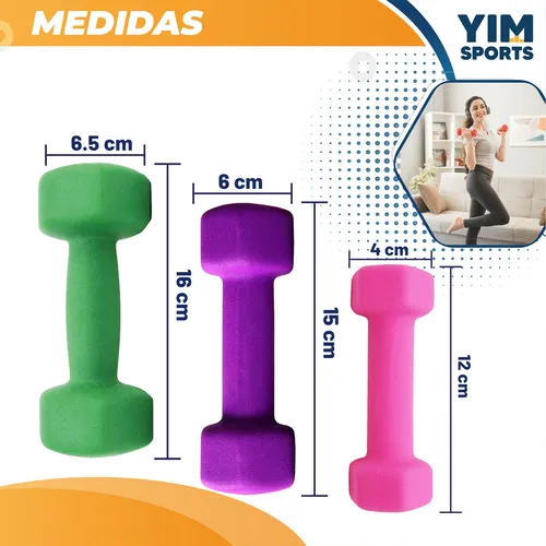 Set Kit De Mancuernas Pesas De 1 Lb 2 Lb 3 Lb 6 Piezas Color