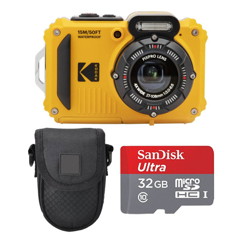 Kodak Pixpro Wpz2 - Cámara Digital + Estuche Negro Para Ap. Color Amarillo