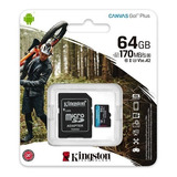 Cartão Kingston Micro Sd 64gb Canvas Go Plus Classe 10 A2 U3