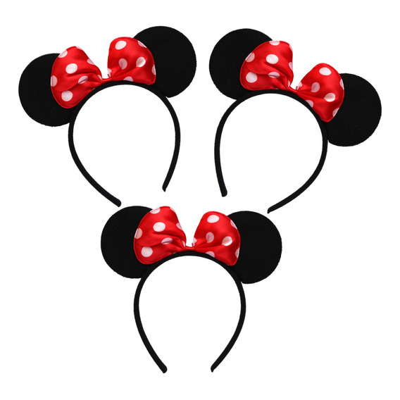 10 Diadema Minnie Mouse Orejas Raton Negro Mickey Economica