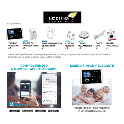 Alarma Smart Sistema Integral Wi-fi + Gsm At-set Tbcin