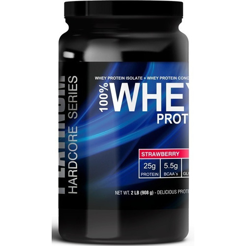 Suplemento en polvo Platinum  Hardcore Series Platinum 100% Whey Protein whey protein sabor frutilla en pote de 908g