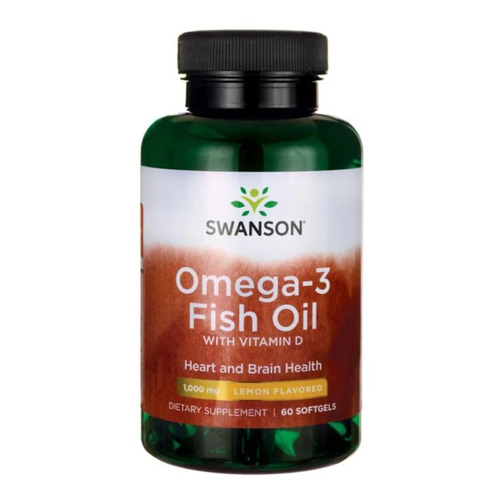 Omega-3 Fish Oil  Con Vitamina D 1000mg Swanson 60 Softgel