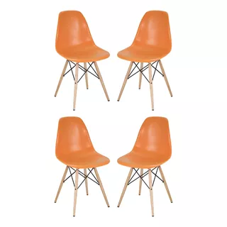 Set 4 Sillas De Comedor Eames Naranjo