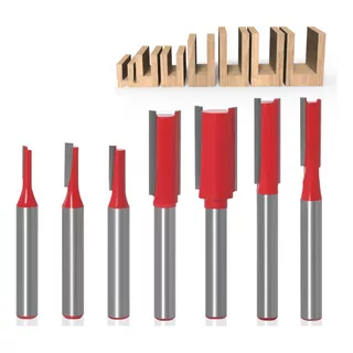 Broca-fresa Router Set Para Madera De 1/4 D Corte Recto 7pcs