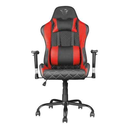 Silla de escritorio Trust GXT 707 Resto gamer ergonómica  negra y roja con tapizado de cuero sintético