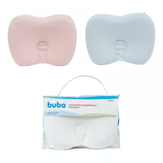 Travesseiro Para Bebê Anatômico Viscoelástico Rosa Buba