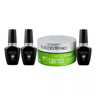 Kit Blindagem Cuccio - Prep, Fuse, Gel Calcium E Top Coat
