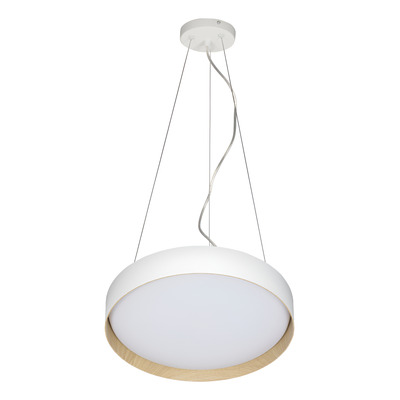 Colgante Led Caramel Blanco Madera Dinamico 45w Moderno Lk