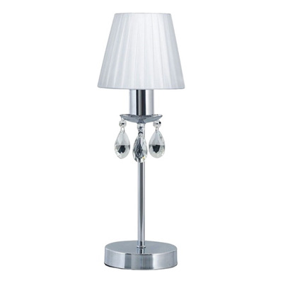 Velador Paris Cromo Cairel Cristal Apto Led E-27 Luz Desing