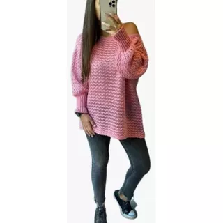 Sweater Tramado Cuello Bote. Varios Colores.