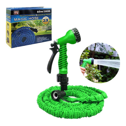 Manguera Retractil Expandible,  Magic Hose 60 Mts Jardin Color Al Azar