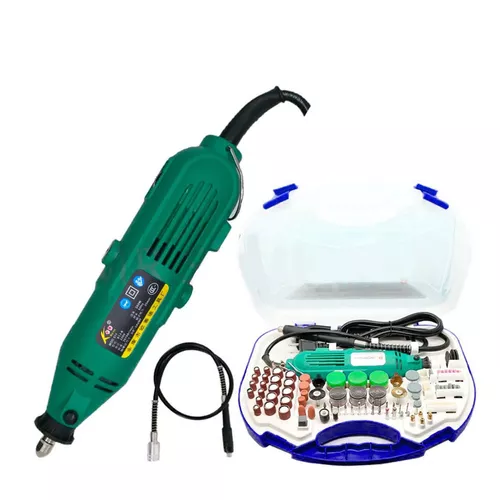 Kit Micro Mini Retifica Furadeira Politriz E Lixadeira Tipo Dremel Completa  40Pcs 250W Com Eixo Flexivel E Maleta 127V