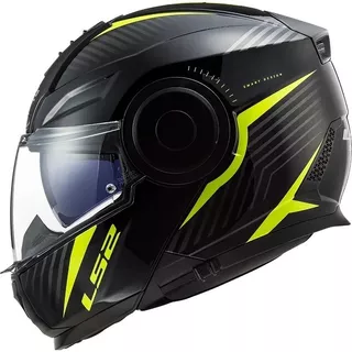 Casco Moto Rebatible Ls2 902 Scope Skid Pinlock- Teo Motos Color Negro Amarilo Fluo Tamaño Del Casco L