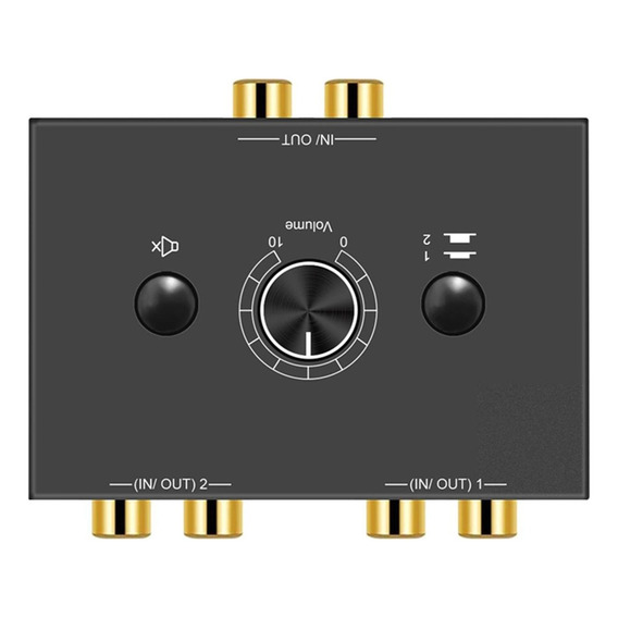 2 X 1/1 X 2 L / R Conmutador De Audio Estéreo Caja Divisora