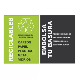 Calcos P/tachos Separación Basura Reciclables Y Residuos