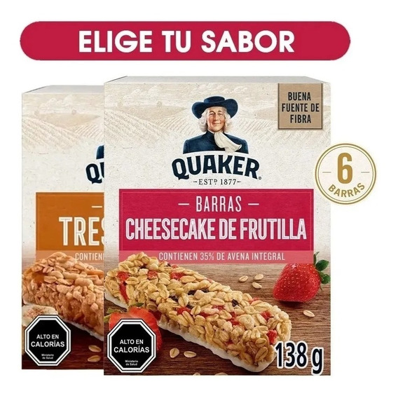 Pack 6 Barras De Cereal Quaker De 23g - Elige Tu Sabor