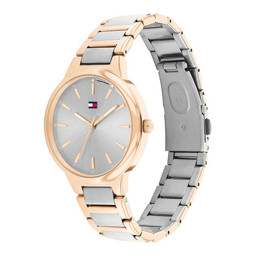 Reloj Tommy Hilfiger Bella Para Mujer 1782399 Color de la malla Plateado Color del bisel Rose gold Color del fondo Gris oscuro