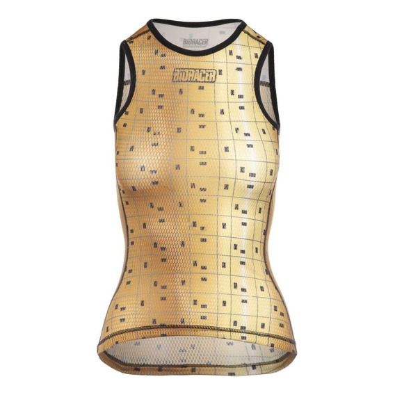 Jersey Ciclismo M/s Bioracer Interior Ns Bit Map Mujer Gold