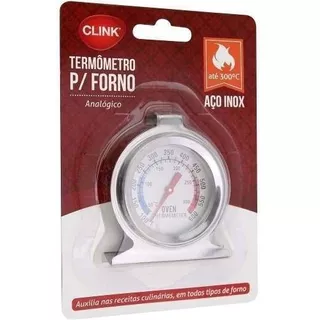 Termometro De Forno 300° Analógico Culinario Inox Até 60 Min