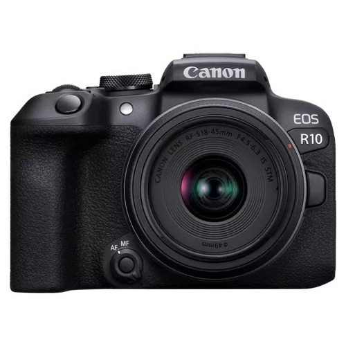  Canon EOS Kit R10 + lente RF-S18-45mm F4.5-6.3 IS STM sin espejo color  negro 