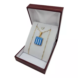 Regalo P/ Hombre Collar Racing Club Equipo Futbol Enchapado 