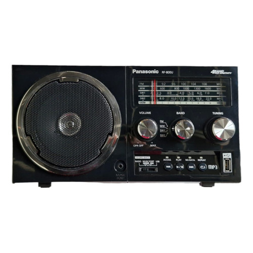 Radio Portátil Panasonic Rf-800 Reproductor Usb Color Negro 6