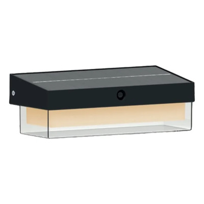 Aplique Solar 13w 3000k C/sensor Im0302009 Ip54 Negro