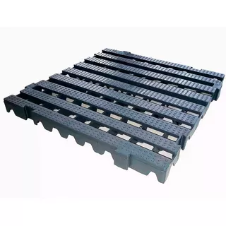 Piso Plástico 50x50x4,5 Preto - Deck Box Estrado Tablado