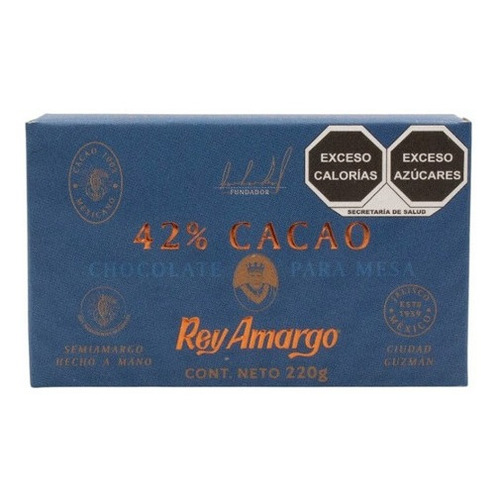 Chocolate Para Mesa Rey Amargo Selec Suprema 42% Cacao 220gr