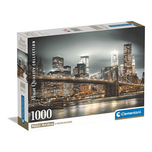 Rompecabezas Puente New York 1000 Pz Clementoni + Poster Ny