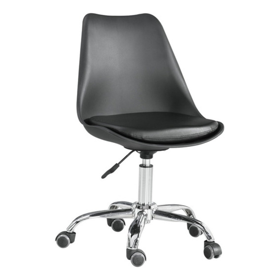 Silla De Oficina Giratoria Acolchada Eames Color Negro