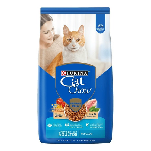 Alimento Cat Chow Defense Plus Multiproteína para gato adulto sabor pescado en bolsa de 1kg
