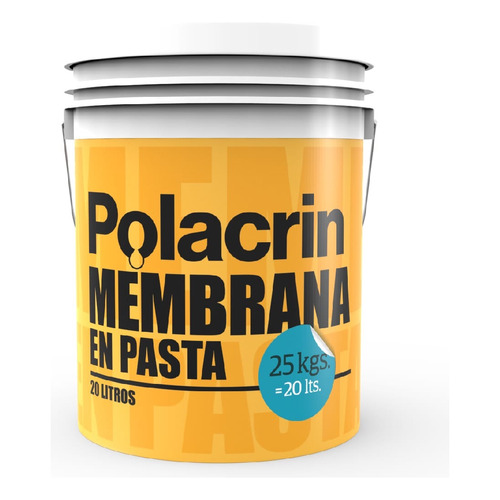 Membrana En Pasta Polacrin 20 Lts Calidad Premium Color Incoloro