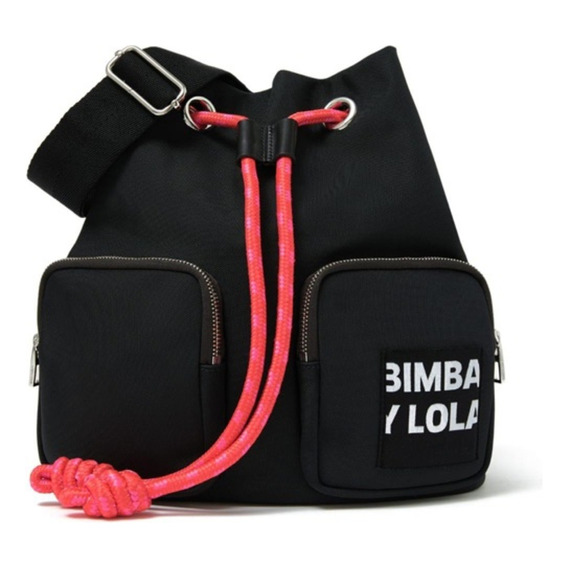 Cartera Bolso De Hombro Bimba Y Lola Drawstring Bag Negra