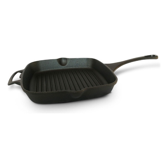 Sarten Grill Hierro Fundido 26cm Carne Pescado Record Negro